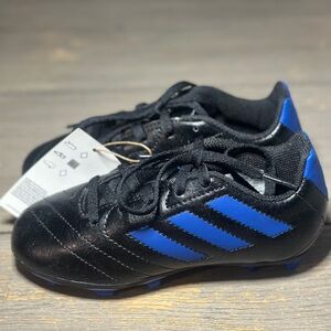 NWT Adidas Goletto Black and Blue cleats toddler size 12